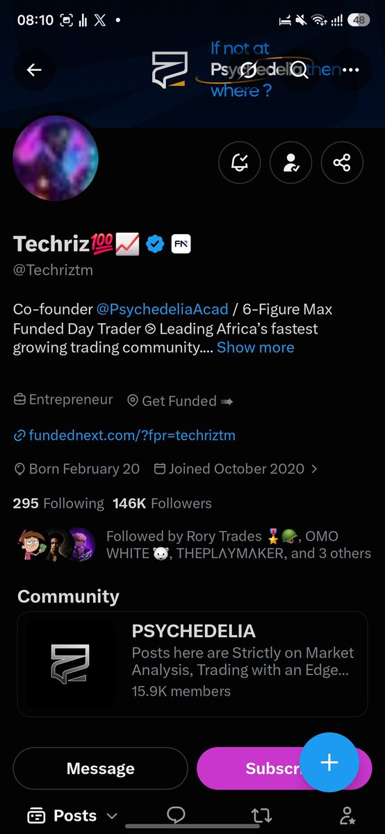 thatboyblackboy's tweet photo. @Techriztm @PsychedeliaAcad @Kelvintalent_ @FundedNext Done✅️✅️✅️ https://t.co/KTnJLhZDqs