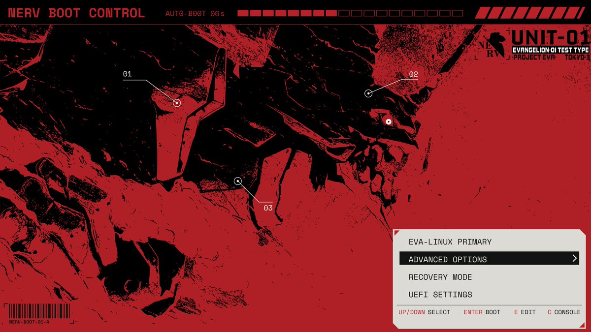 Aleph1_9012's tweet photo. Finished working on Evangelion.  A  collection of GRUB themes 

https://t.co/cWuVYthQYr https://t.co/KGPPZxWIae