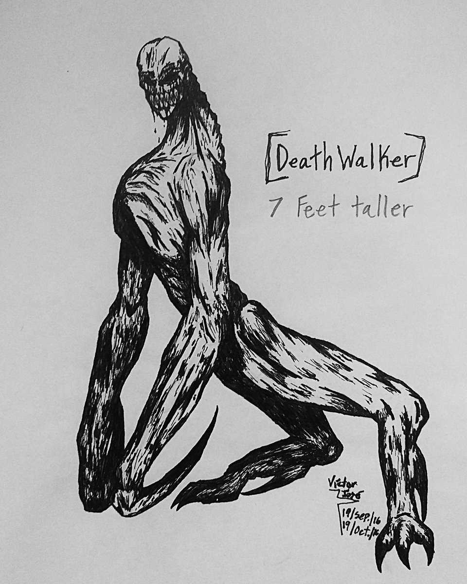 VJArtStudioX's tweet photo. This is "Deathwalker," an old OC monster inspired by Dead Space necromorphs plus Bloodborne Monsters.
#cryptid #folklore #urbanlegends #creepypasta #oldsketch #oldart #olddrawing #monster #bloodborne #deadspace https://t.co/9ghTkiPGXN