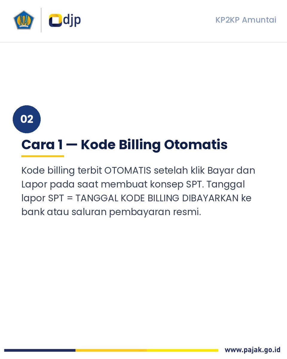 pajakkutacane's tweet photo. 📌 📅 Kapan SPT Kurang Bayar Dianggap Sudah Dilaporkan?

Swipe untuk lihat panduan lengkapnya! 👉

#CoretaxDJP #TanggalLapor #SPTKurangBayar #KodeBilling #DepositPajak #KP2KPAmuntai #TipsPajak #Perpajakan #CoretaxPajak #SPTMasa #BelajarPajak #SanksiPajak https://t.co/JlXM1u7Kjn