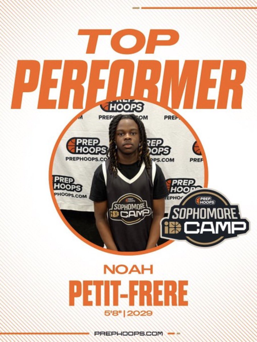 iamnoahpetit's tweet photo. Blessed to be recognized as a Top Performer At The Prep Hoops Freshman/Sophomore ID Camp! Thank You @prephoopsfl For the Recognition! https://t.co/YGgm8AG8ur