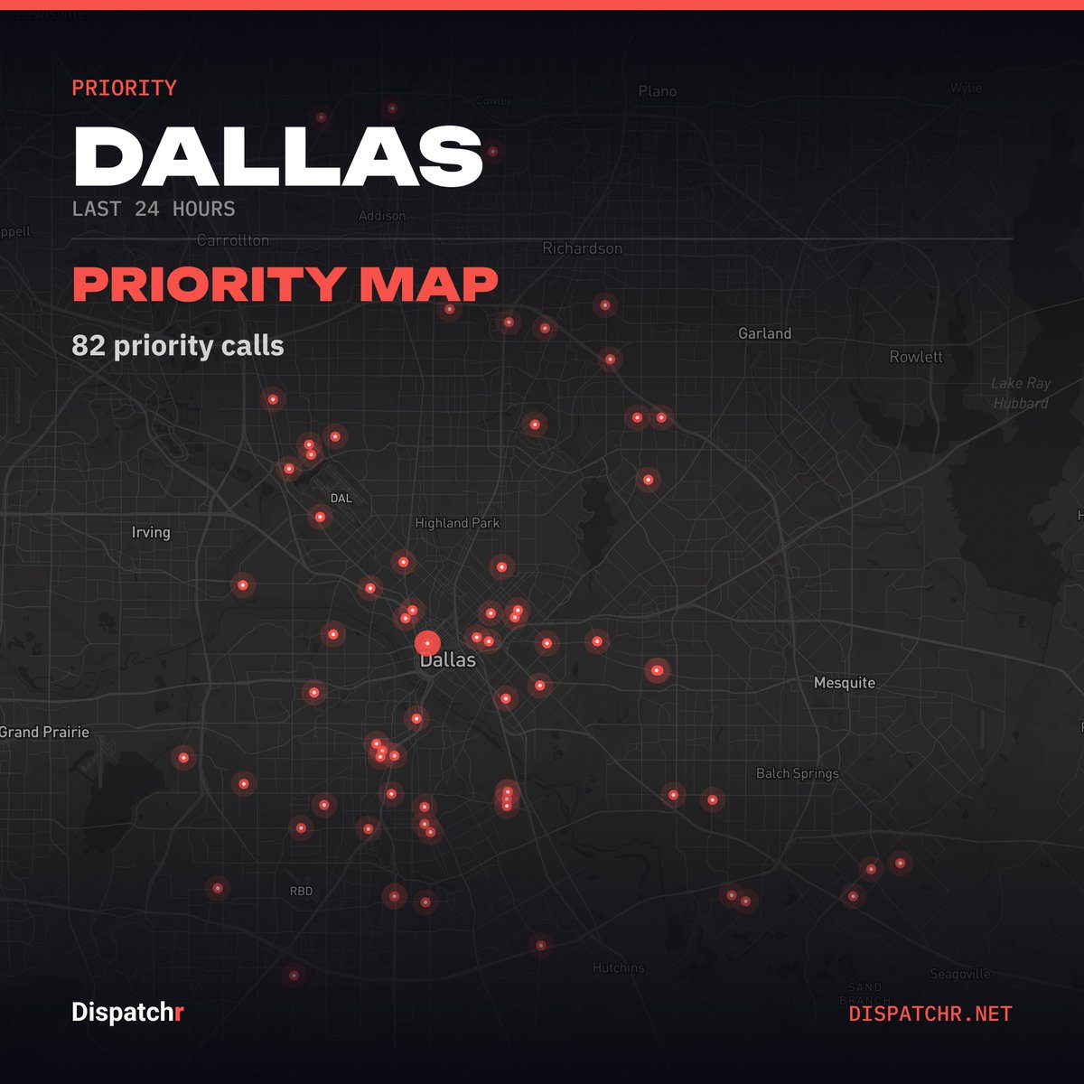DispatchrDallas's tweet photo. Dallas · Last 24 hours

82 priority calls mapped across Dallas.

#dallas #dispatchr #publicsafety https://t.co/PaTIkoYRtp