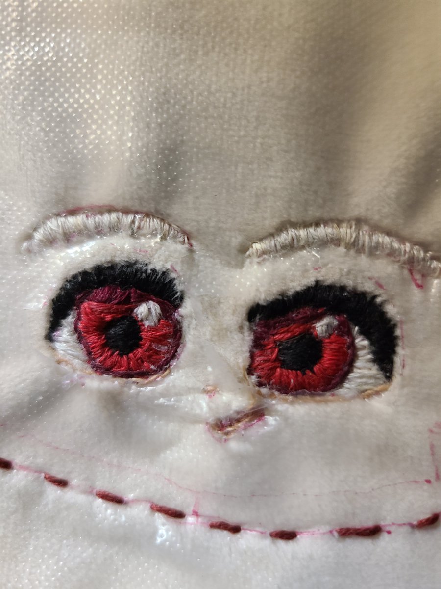 KasTheStars's tweet photo. Next, I sewed his little smirk &amp; his nose, which didn't take too long at all
 With that, Bossman's face is ready to go!

#Sylus #QinChe https://t.co/1BA5goINmR
