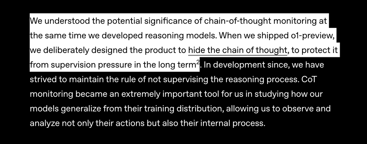 OpenAI’s explanation for hiding public chain of thought
