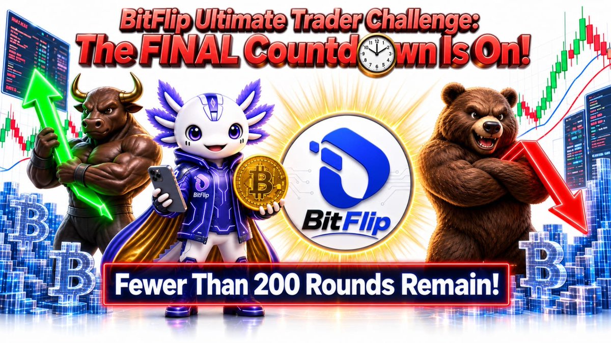 BitFlipITL's tweet photo. BITFLIP ULTIMATE TRADER CHALLENGE: THE FINAL 200 ROUNDS

Only 200 rounds remain, and the competition for a place in the Top 25 is reaching its decisive stage.

The leaderboard is tightening, the margin for error is shrinking, and every remaining round could significantly affect the final standings.

🏆 Why These Final Rounds Matter
A strong performance could move you several places higher, while an emotional decision or missed opportunity could allow another trader to overtake you.

At this stage, success is not only about trading more. It is about trading with greater discipline, consistency, and purpose.

🎯 How to Approach the Final 200 Rounds

1. Follow a clear strategy
Avoid making decisions based solely on pressure, excitement, or recent results. Stick to a plan and apply it consistently.
2. Focus on steady points
Consistent performances can be more valuable than taking unnecessary risks in pursuit of one major result.

3. Monitor the leaderboard
Keep track of your position and the gap between you and other competitors. This can help you make more informed decisions throughout the challenge.

4. Manage risk carefully
The countdown may create pressure to act impulsively. Avoid chasing losses or making rushed predictions simply because the finish line is approaching.

5. Make every round count
With only 200 rounds left, each decision carries greater importance. Preparation, focus, and consistency may determine the final outcome.

 The Race Is Still Open
The leaderboard will remain active until the final round is completed. Positions can still change, and a strong run during these remaining rounds could make a meaningful difference.

If you are targeting the Top 25, now is the time to review your strategy, remain focused, and use each opportunity wisely.

✅ Final Takeaway
The final stage is not about reckless decisions. It is about combining discipline, risk awareness, consistency, and informed judgement.

Trade thoughtfully. Earn points steadily. Watch the leaderboard.

 Your next round could change your position.
#InterlinkBitFlip #ITL #ITLG
