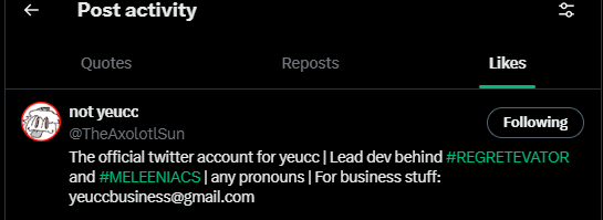 sodasuxlala's tweet photo. hello yeucc. anyway im muting this now because the 'separate game from creator' drones are in my replies ๐ค๐ค๐ค๐ค๐ค๐ค๐ค๐ค https://t.co/AUUxnDN6ef