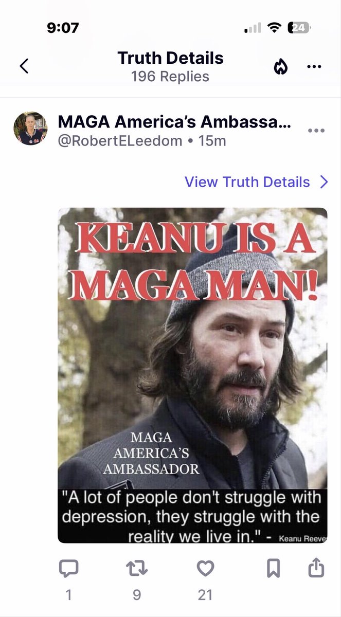 sullivan4k's tweet photo. I’m not sure #Keanu #KeanuReeves is aware of this? @TMZ @ProjectLincoln https://t.co/uXLQ7qA6W0