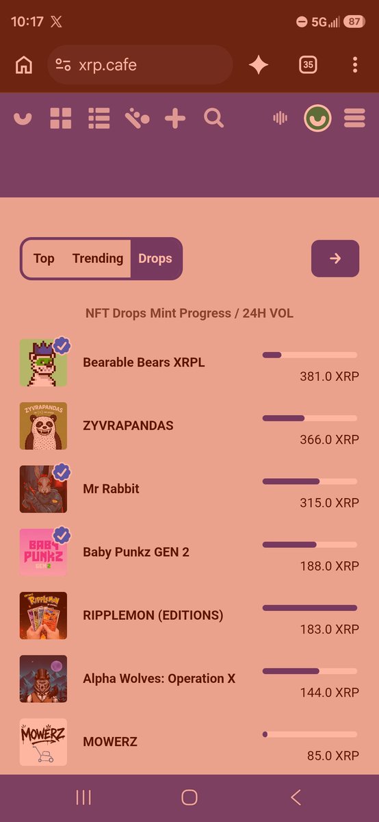 nftxrp7's tweet photo. @bearablebearsx Nice to see you at the top of @xrpcafe https://t.co/qLyafIMgUS