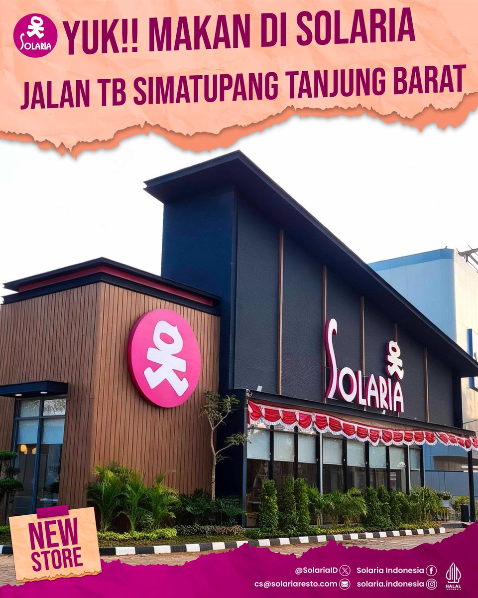 SolariaID's tweet photo. Halo #Solarians! 👋

Kabar baik nih, Solaria kini hadir di Jalan TB Simatupang Tanjung Barat. Tempatnya nyaman buat makan bareng keluarga atau bestie sekantor nih

Yuk mampir dan rayain makan siang disini. See you #Solarians!

📍Solaria Jalan TB Simatupang Tanjung Barat

 #Solaria #Solariaresto #PromoSolaria