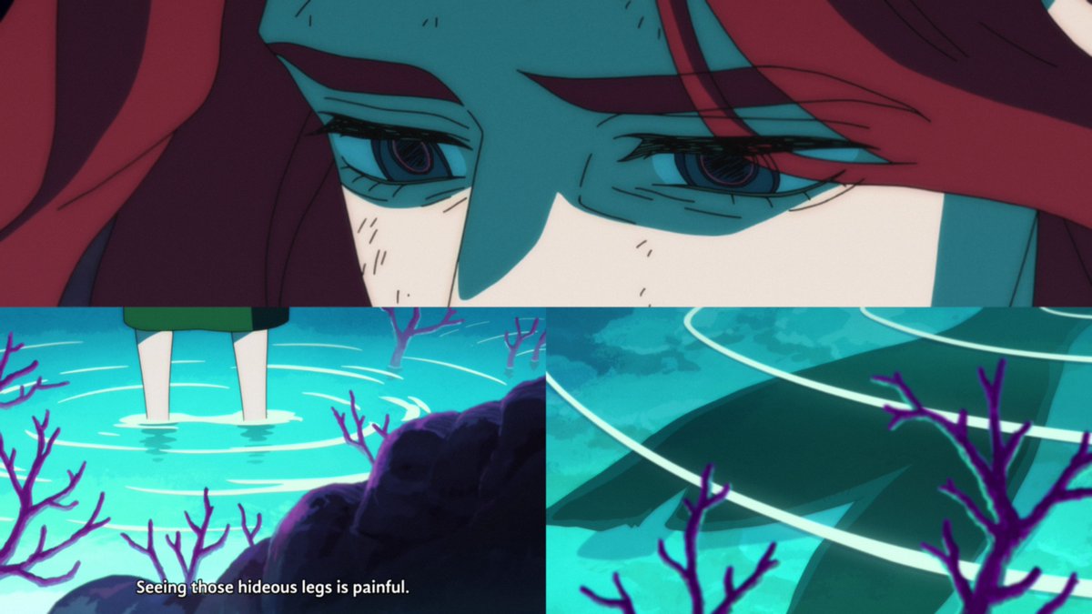 supersailorflop's tweet photo. Rowan is full of contradictions. "Humans take what they want" but he can't even embrace his daughter being vulnerable as he asks for her light. He bashes the witch but accepts her presumed use of the light as a weapon. He bashes legs with his tale framed like them

#さよならララ https://t.co/26GpeFHpgy