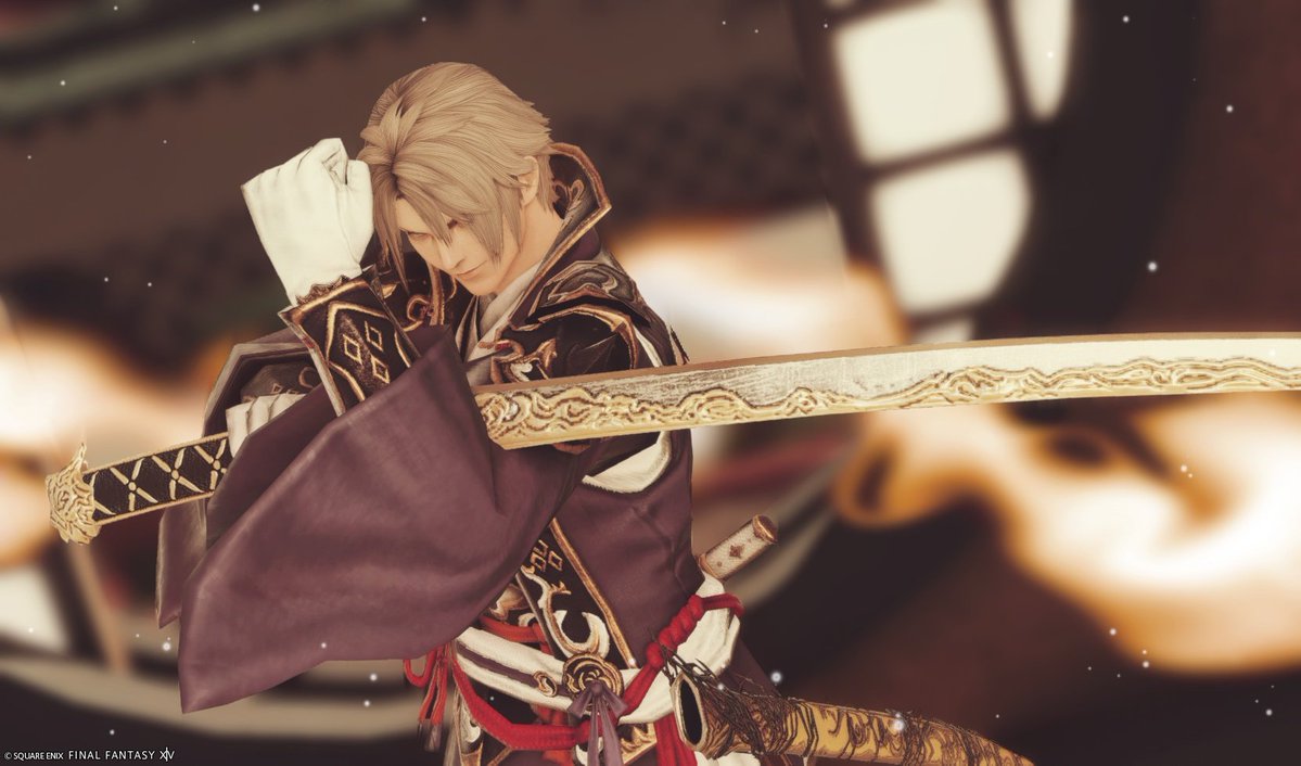 edgeanima's tweet photo. 最近何故かサムライのこのエモートしてるSSがいっぱいTLに流れてくるので、我がへし切･サンクレッド･長谷部のSSも置いときます https://t.co/B0fzjor8vK