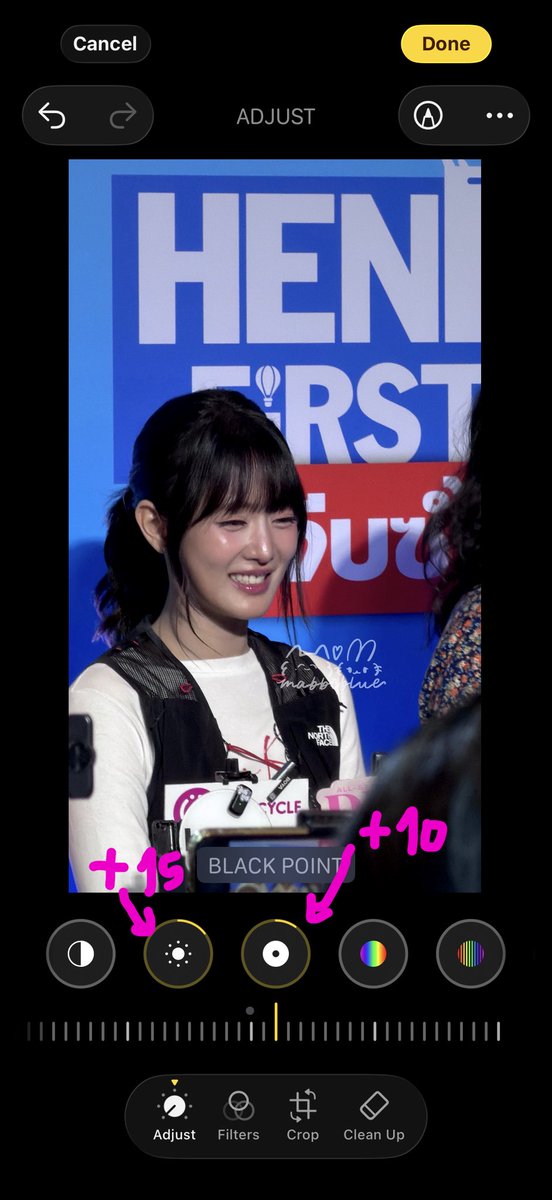jevousblusoleil's tweet photo. จำตามจากที่คนอื่นที่เขาสอนมาง้ะ ละก็ลองปรับลดกาก ๆ เอง55555555 หลัก ๆ ก็ฟีลปรับ 4 ตัวนี้ไรงี้ง้ะ ;-; https://t.co/gc8WkDBMkq
