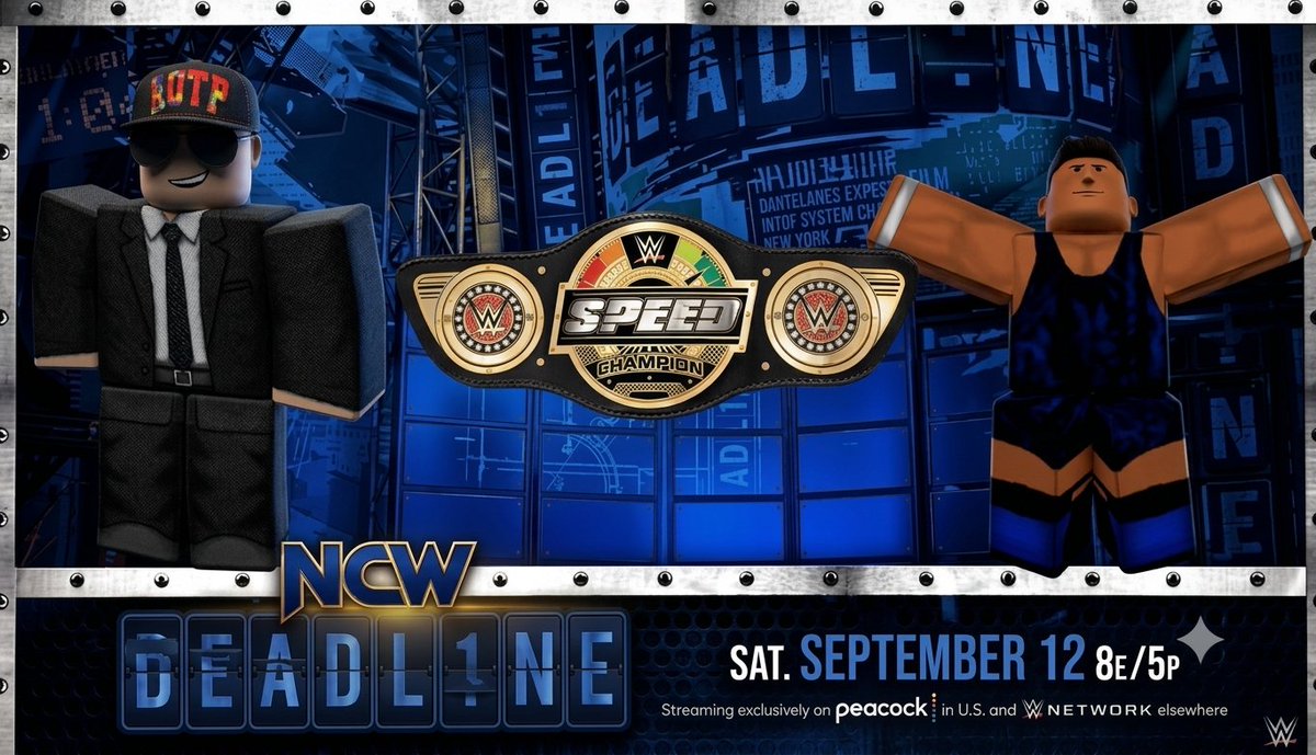 KJHRoWrestling's tweet photo. THE SPEED TITLE IS ON THE LINE!
Jack Hoff goes head-to-head with Mason Rook in a high-octane showdown for the NCW Speed Championship!
Blink and you’ll miss it.
Don't miss the action LIVE at #NCWDeadline on September 12th! #NCW #JackHoff #MasonRook https://t.co/erJc5KzAxt