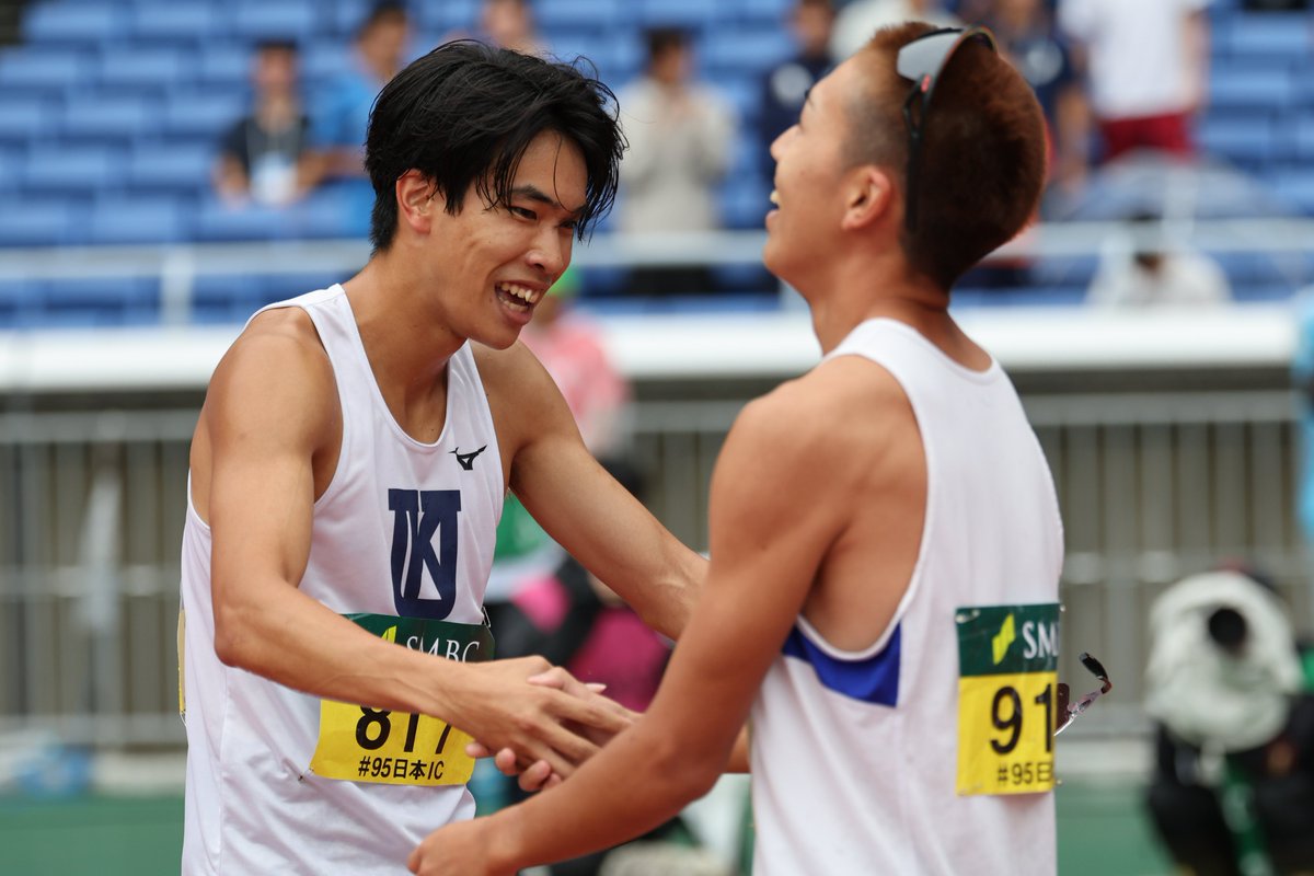 Getsuriku's tweet photo. #日本インカレ
男子800m決勝

🥇萬野七樹（関大）1.47.34
🥈吉澤登吾（東大）1.47.62
🥉盛耕太朗（東海学園大）1.48.71

アジア大会代表の萬野が日本インカレ初制覇！

400mを2番手で通過すると
最終コーナーで一気にスパート！🏃‍♂️

この種目の関大優勝は池田豊さん以来59年ぶり🏆 https://t.co/OaAMdgJLvb
