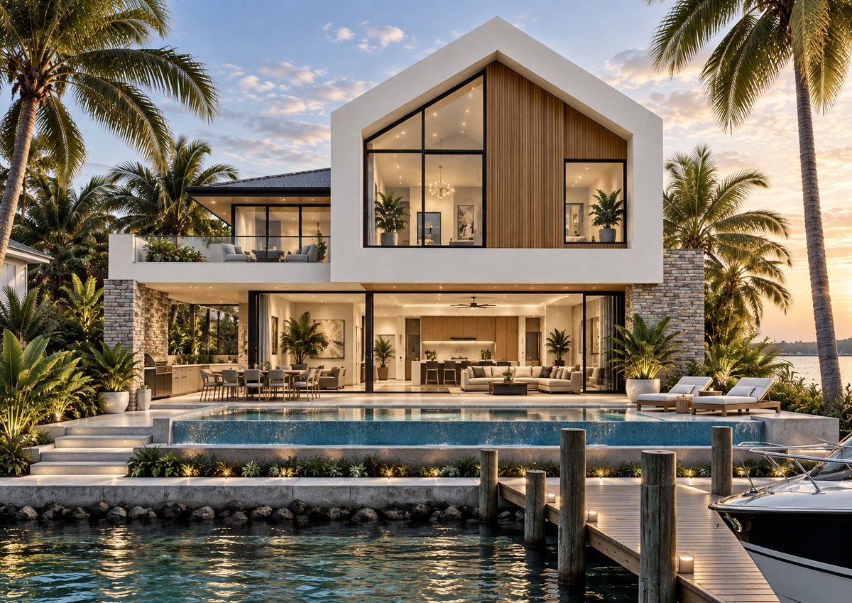 elevatededge's tweet photo. The Englewood Bay Residence is envisioned as a contemporary waterfront retreat that blends modern architecture with the relaxed character of Florida’s Gulf Coast. The 4,000-square-foot home features four bedrooms and four-and-a-half bathrooms. https://t.co/vE9822P15Y