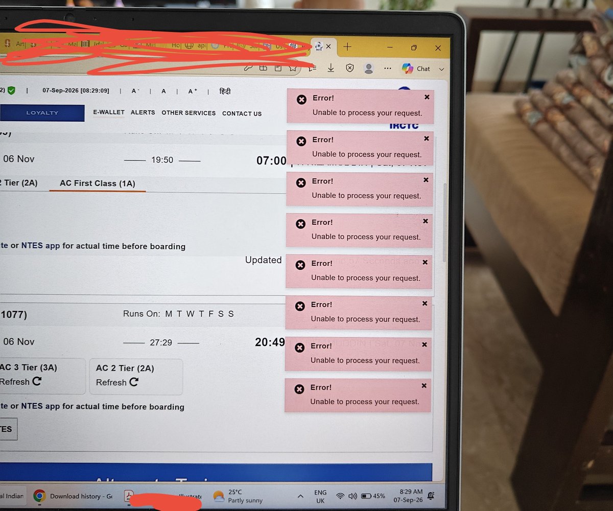 iamnobody110863's tweet photo. Dear Railway Minister 

Your Irctc portal is useless. Its always under heavy load when the ticket booking starts, have you ever tried booking one yourself randomly? Why could your team not make it available and usable for people? Stop boasting about new trains.
@AshwiniVaishnaw https://t.co/VZ3zxlCMLl