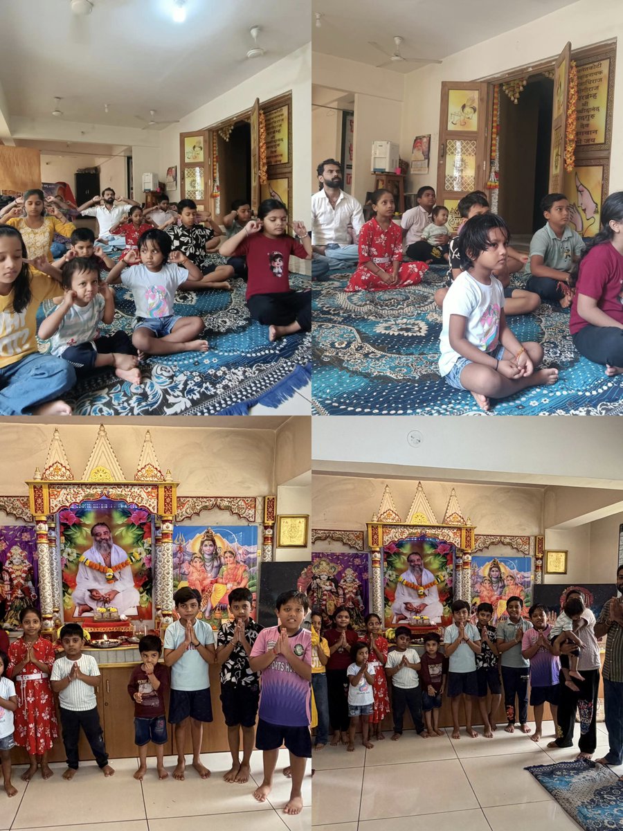 ashramgoregaon's tweet photo. मुंबई के गोरेगांव आश्रम, सांताक्रूज़, उलवे व मानपाड़ा में बाल संस्कार केन्द्र का आयोजन हुआ। बच्चों ने ध्यान, प्राणायाम एवं उच्च संस्कारों की सीख लेकर जीवन को संस्कारमय बनाने की दिशा में कदम बढ़ाया। 🙏✨

#BalSanskarKendra #Dhyan #Pranayam #SantShriAsharamjiBapu https://t.co/IKD874k59B