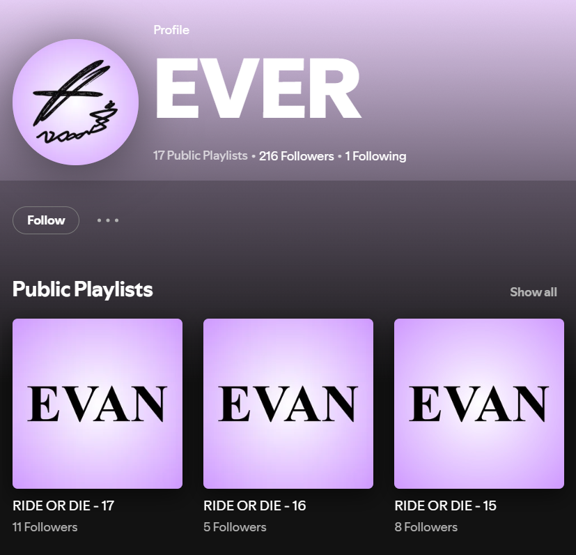 evxntracks_strm's tweet photo. Hey EVERs! 

We've set up some Spotify playlists for "Ride or Die" and "Overflow" if you're not streaming on Stationhead. We'll also drop playlists for the Death of Me album soon.

Please check it out, and stream correctly! 💜

https://t.co/e9H0DW5WEO https://t.co/H3RyYFAeSM