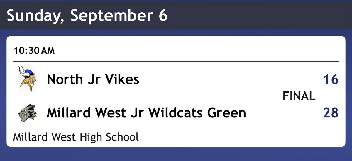 2031MWJrCats's tweet photo. The boys came out on top today against a big physical Omaha North Jr. Vikes team 28-16! That puts us at 2-0 on the season! #TWH #BleedGreen https://t.co/8wsu7dpHao