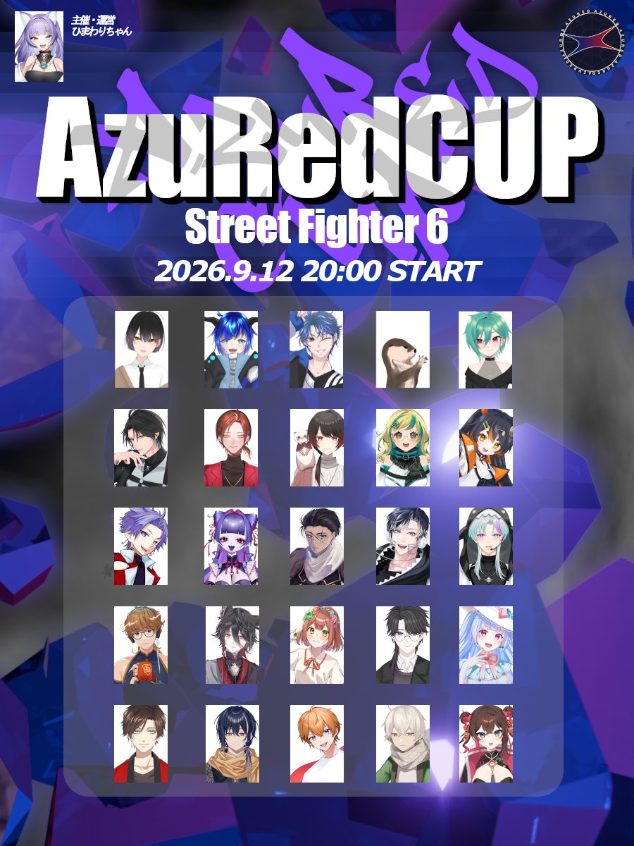 himawarichan22's tweet photo. 【🔥AzuRed CUP 開催🔥】
ストリートファイター6のストリーマー大会『AzuRed CUP』を開催します！🎮⚡️

初心者から経験者まで総勢25名のストリーマーが集結！ 
全5チームによる熱い【総当たり戦】の後、上位2チームによる【決勝戦】で頂点を決定します🔥
各参加者の視点配信でもぜひお楽しみください！👀✨

👑 主催：ひまわりちゃん 
📅 日時：9月12日(土) 20:00〜 
⚔️ 形式：5on5（全5チーム総当���り戦 ＋ 上位2チームによる決勝戦） 
👥 出場メンバー詳細はツリー欄をチェック！👇

📺 本配信会場
 YouTube：https://t.co/a5nkns0eO0
Twitch：https://t.co/R6GFRCAB6Y
#AzuRed #AzuRedCUP #SF6