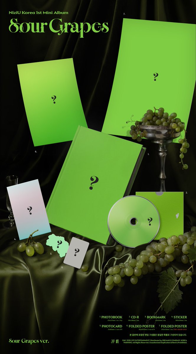 NiziU__official's tweet photo. NiziU(니쥬) Korea 1st Mini Album
"Sour Grapes" ALBUM PREVIEW

🔫 Sniper ver. / Sour Grapes ver.

💿 PRE-ORDER OPEN!
📌 Release : 2026.09.28 MON 6PM (KST)

FANS SHOP https://t.co/Gi7BDkbYE2
사운드웨이브 https://t.co/SNNuzYwDxN
위드뮤 https://t.co/dWWEewHFq8
메이크스타 https://t.co/apLtSQoU2R
뮤직코리아 https://t.co/bbNq9a2AzF
뮤직플랜트 https://t.co/vwd8ajfmiZ
블루드림미디어 https://t.co/CuP75yRsDA
알라딘 https://t.co/G0MYBEN1Nm
예스24 https://t.co/1sXm2Q24k5

#NiziU #니쥬
#SourGrapes
#NiziU_SourGrapes