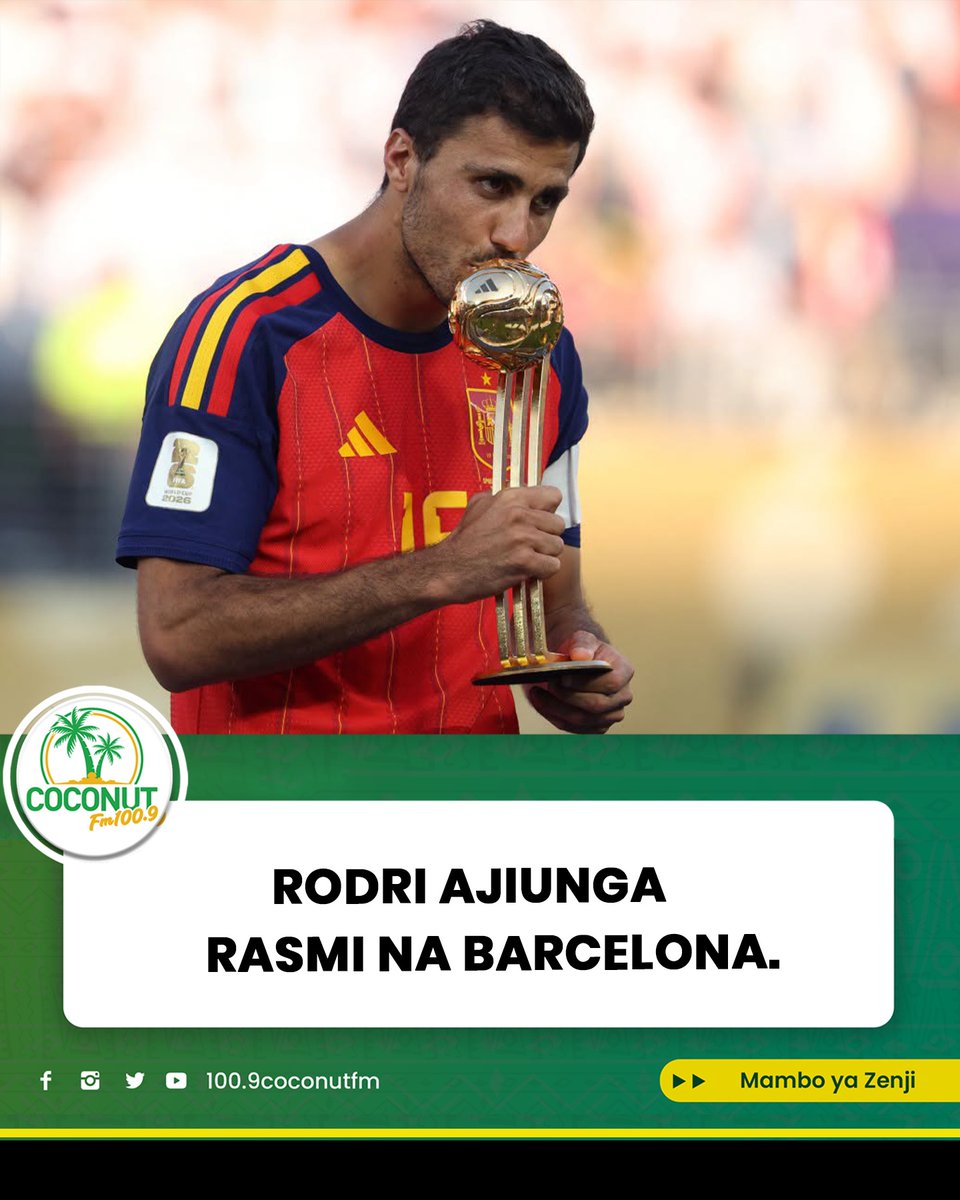 roker_bitch's tweet photo. Barcelona imemsajili Rodri kutoka Manchester City kwa pauni milioni 65. Kiungo huyo wa Ballon d'Or 2024 amesaini mkataba wa miaka minne, akirejea La Liga baada ya miaka saba England. https://t.co/sXzxHq4YmO