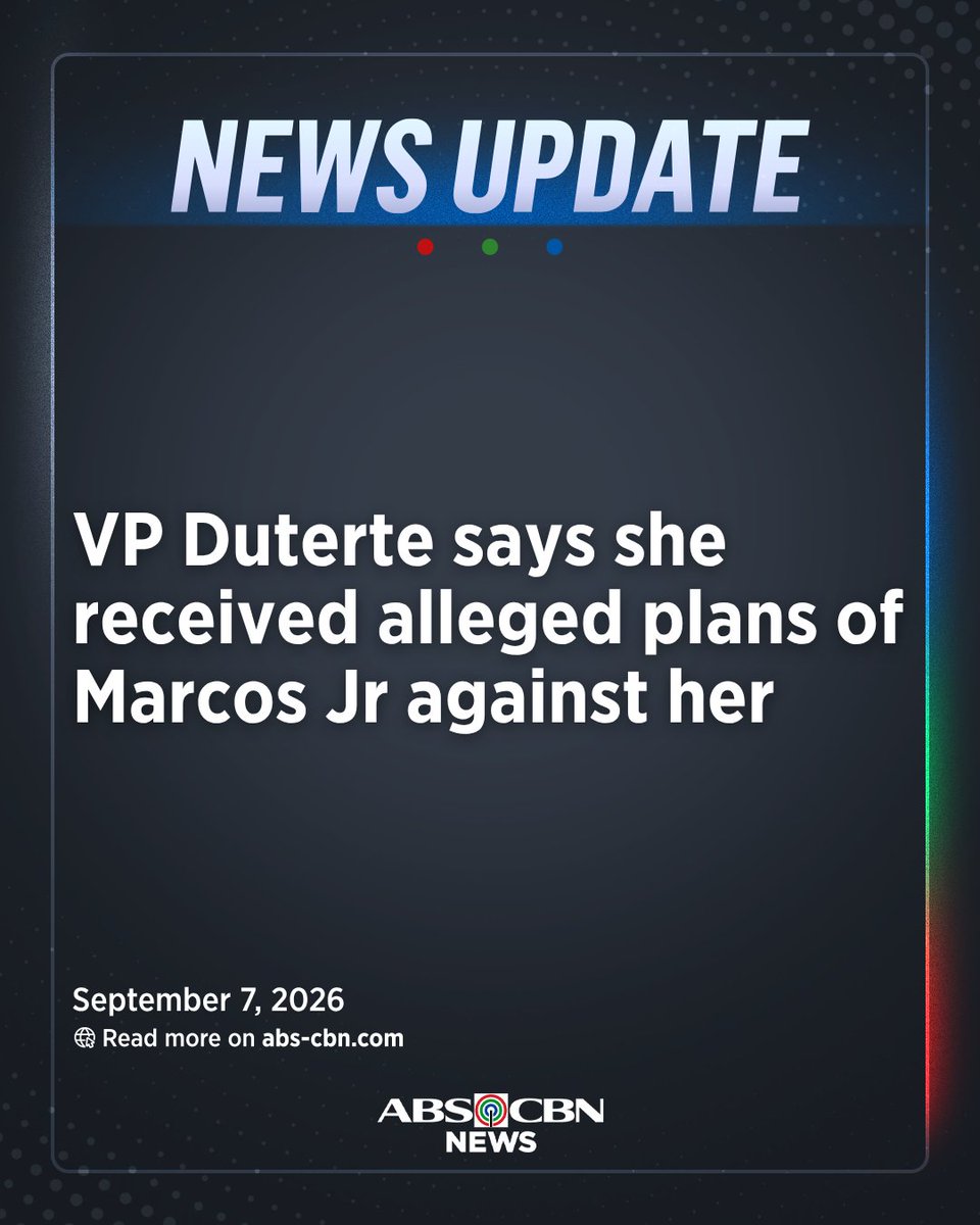 ABSCBNNews's tweet photo. UPDATE: Vice President Sara Duterte issues a fresh statement where she claimed receiving info of alleged plans of Pres. Ferdinand Marcos Jr. against her. She also posted a screenshot of her supposed conversation with former AFP chief Romeo Brawner about her security requests. | via @HarleneDelgado
