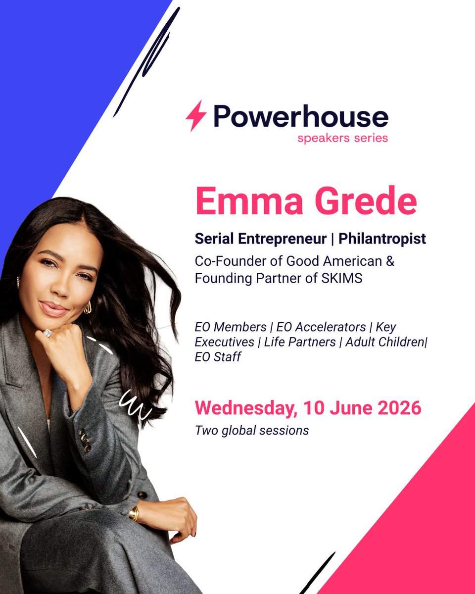 Marvinramos7's tweet photo. Meet Emma Grede, the force behind Good American and SKIMS. Learn how authenticity, bold risks, and customer connection built brands valued at $4B+. Join this global session on 10 June 2026. Simultaneous interpretation available. https://t.co/w2d0FkSp29