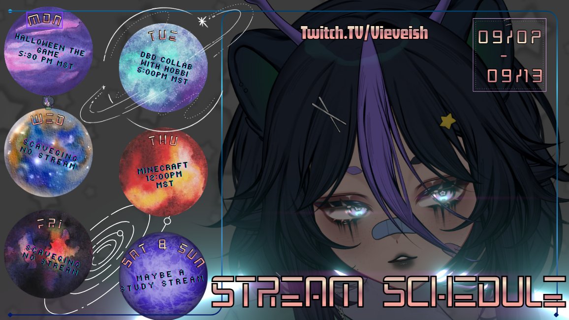 VieveishVT's tweet photo. Schedule is posted 📅 with a possibility of extra streams :3
Come invade new worlds with me on #twicth
https://t.co/MWDWV1dAn4
#smallstreamer #Vtuber #envtuber #Gremlin #streamschedule https://t.co/TlNSEaFyKV