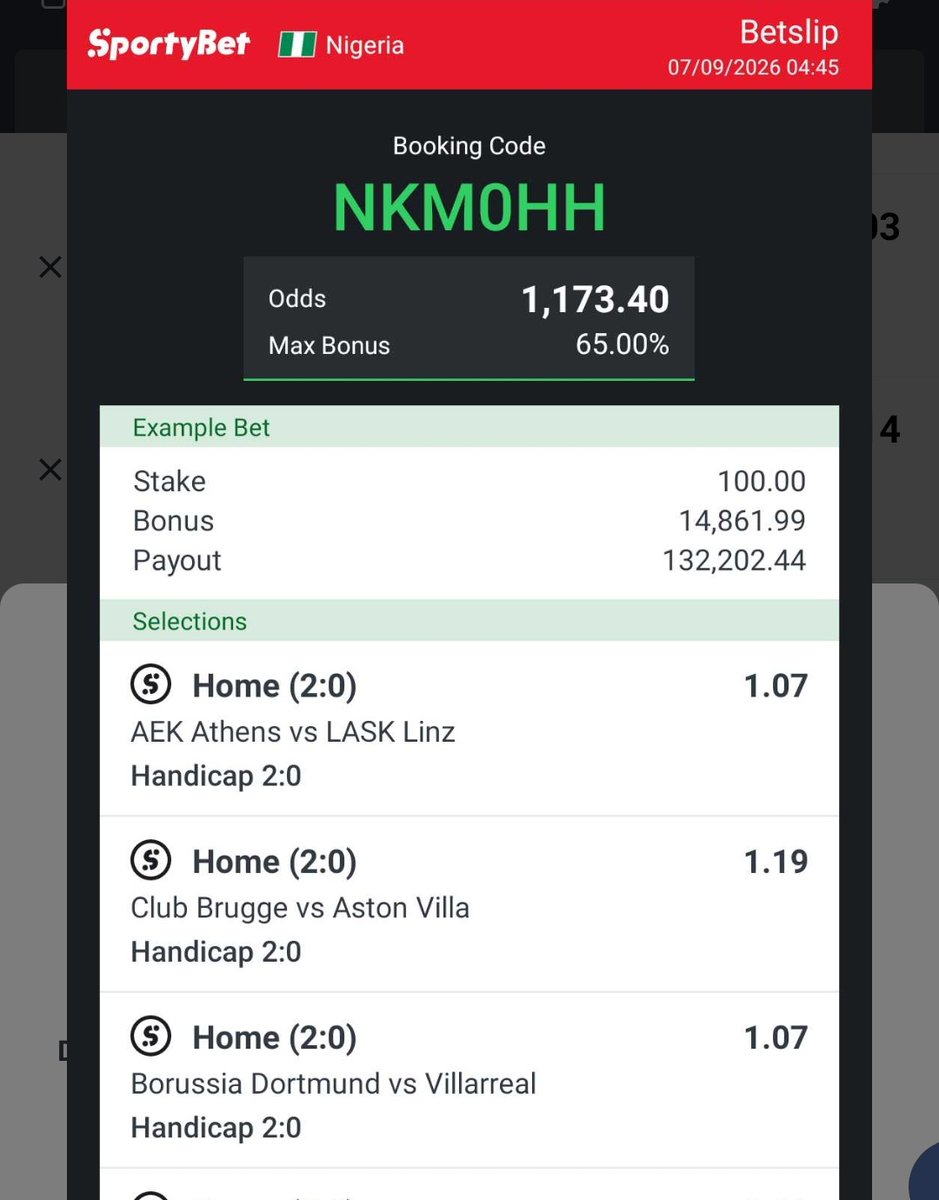 Farmarsist's tweet photo. Football selections

Champions League/ Europa League 

Sportybet

Code: NKM0HH https://t.co/IEiRIrzMp8