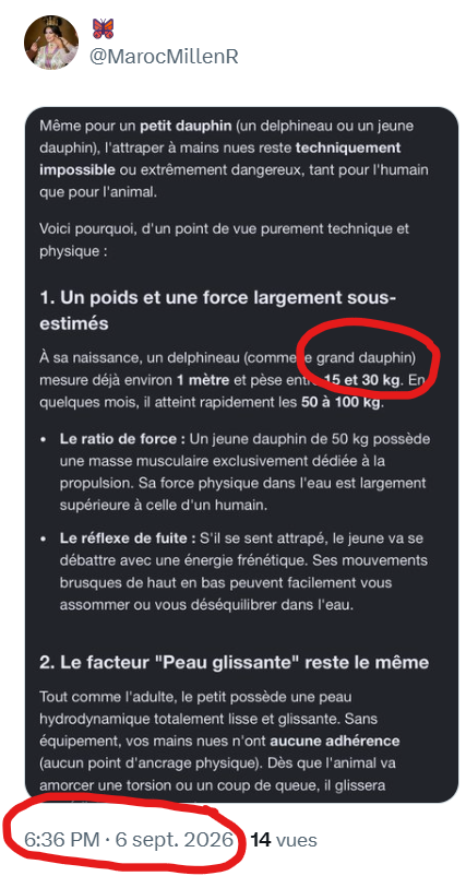 ThomasD70534's tweet photo. @MarocMillenR @butch6881 @SeaShepherdFran @grok Je vais devoir faire combien de ronds ? Pour l'autre image, c'est vrai que j'avais déjà mentionné une fois le grand dauphin avant. Par contre toutes les stats que vous mentionnez sont celles du grand dauphin : jamais un dauphin commun fera 1,5 mètre, ou 150 kg ou 300 kg. https://t.co/aURAb2L102