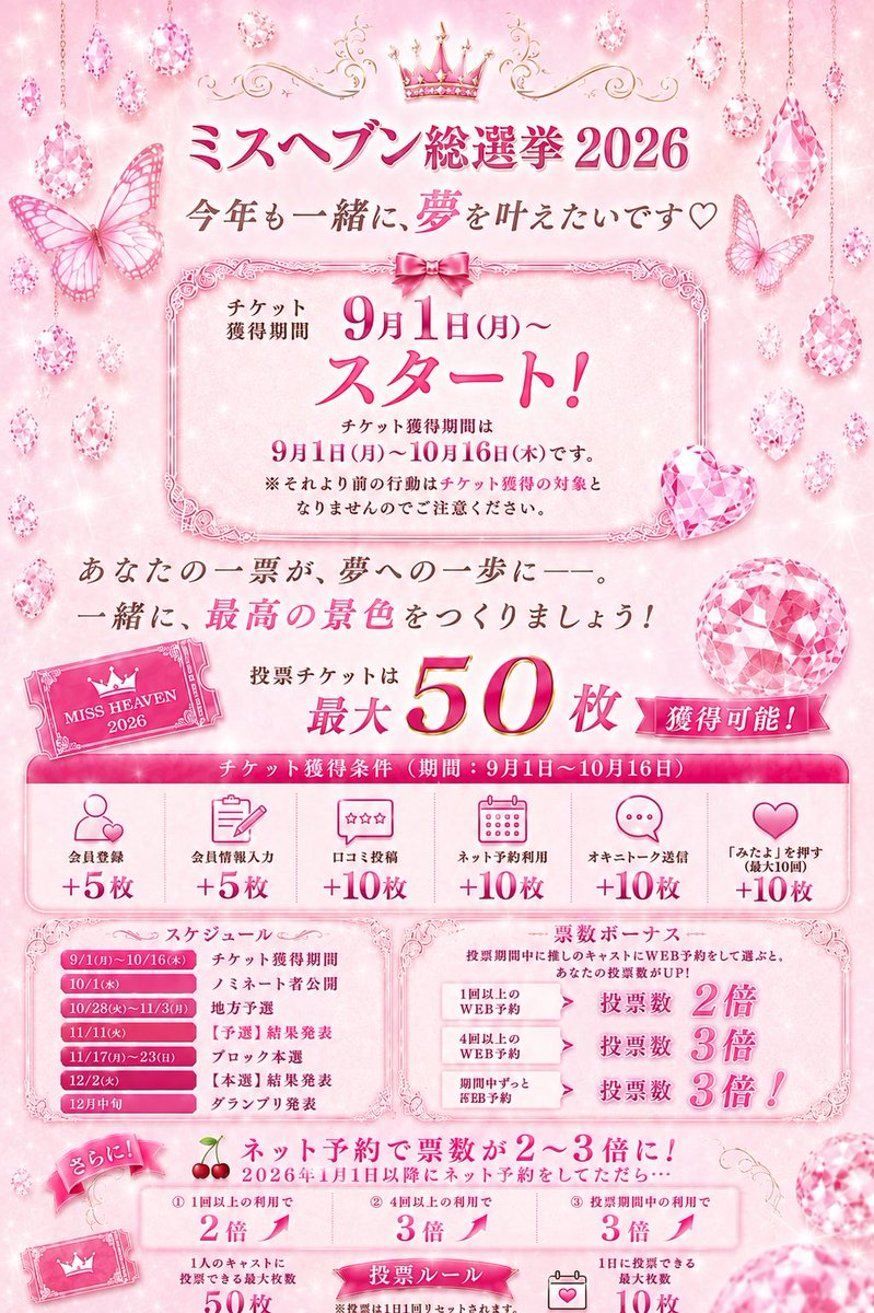 s_usa0523's tweet photo. ♥ご報告♥

遅くなりましたが、。
うさこの度
2026年ミスヘブン総選挙に
出場することになりましたｰ🐰🙌🏻

初めて出るので
どんな結果になるかも分からないけど
応援してくださると嬉しいです🥺💗

すでにチケット獲得期間が始まってるので
条件クリアして🎟ゲットしてね!!

よろしくお願いします🙇🏻‍♀️ https://t.co/2SBIFqgWCv