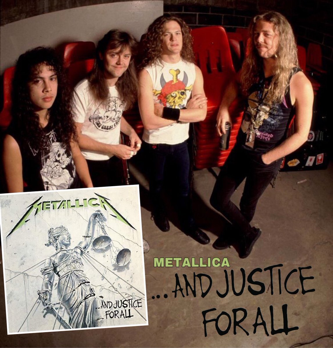 MetSince1981's tweet photo. En este día del Aniversario 38 de “And Justice For All” 🗡⚖️💵 ¿Cuál es tú favorita?
Blackened.
…And Justice for All.
Eye of the Beholder.
One.
The Shortest Straw.
Harvester of Sorrow.
The Frayed Ends of Sanity.
To Live Is To Die.
Dyers Eve.
#Metallica #METALLICASince1981 https://t.co/hXygtybwpB