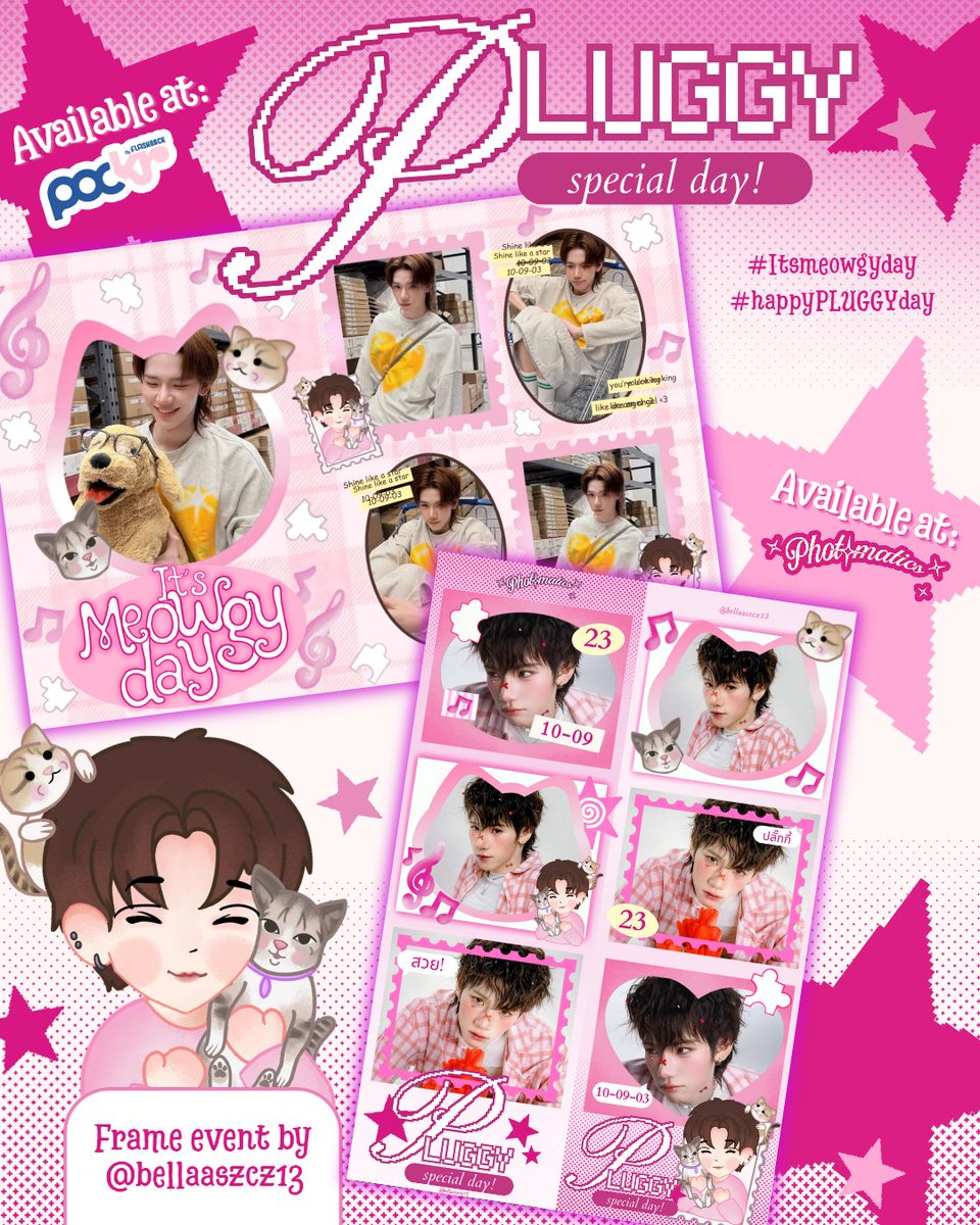 bellaaszcz13's tweet photo. 🐾₊˚⊹♡ 𝐈𝐭'𝐬 𝐌𝐄𝐎𝐖𝐆𝐘 𝐝𝐚𝐲 ♡⊹˚₊🐾

#itsMEOWGYday #happyPLUGGYday
#PLUGGY_PERSES

it’s time to celebrate our lovely Pluggy's birthday!🐱🎂🎀 Take a little meowment with this cute frame 😽

Project by @bellaaszcz13 ✨️

🇹🇭
📍POCKR Flashback 
🗓️ today onwards ✨️

🇮🇩
📍 Photomatics
🗓️ 1-30 September 2026

Strike a pose and make a sweet meowmories with ur bestie and tag mee 💞 🐾