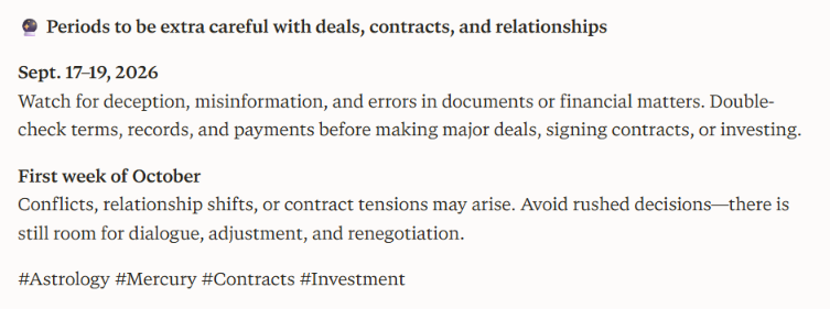 Fortuntama's tweet photo. #Astrology #Mercury #Contracts #Investment https://t.co/BA8MOx9n03