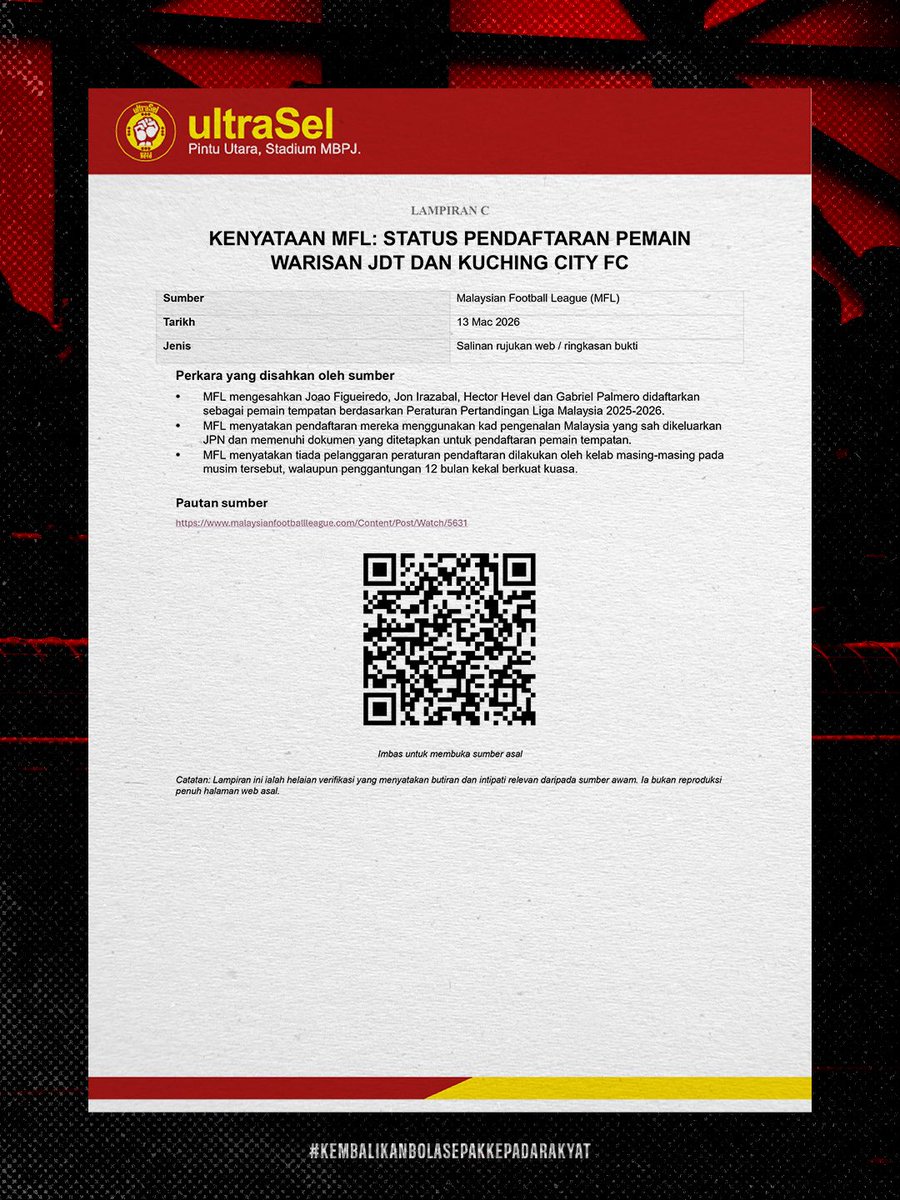 ultraSel_'s tweet photo. Memorandum berkenaan mengandungi perkara-perkara yang telah dinyatakan seperti yang tertera di poster.

Kami harap pihak kelab dapat meneliti memorandum tersebut dengan serius dan memberikan perhatian sewajarnya terhadap perkara-perkara yang telah dibangkitkan. https://t.co/aertU5V2uG