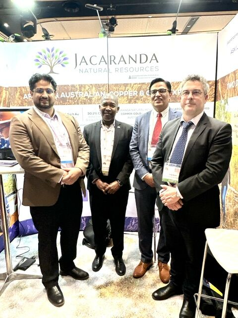 JacarandaRes's tweet photo. It was a pleasure to welcome the Botswana Ambassador to Australia to the Jacaranda Resources booth at Africa Down Under in Perth last week.

Thank you to the Ambassador for taking the time to meet with our team and learn more about what we are building in Botswana. https://t.co/N4PU1C12fa