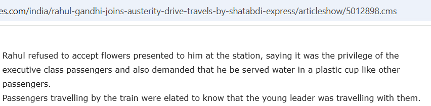 AbhishBanerj's tweet photo. Indian media (2009)

Rahul Gandhi has shown "austerity" by traveling in Shatabdi express!

Media reports that he even drank water from a plastic cup!

Back then, such "reporting" was considered "speaking truth to power"

This is the media that Ravish Kumar misses... https://t.co/L1VUMIUvu3