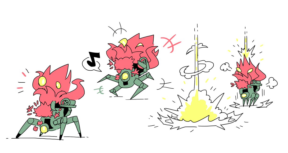 Drooling_Demon's tweet photo. ive started playing risk of rain 2 with friends and i adore this goofy little pair! theyre so cute! gotta figure out how i wanna simplify them tho https://t.co/Hbtnfu8xdm