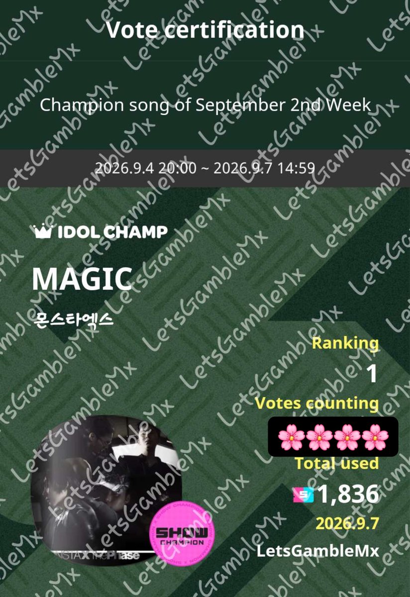 BeeNotBae's tweet photo. I love this comeback energy✨️💪
#MONSTAX #MAGICFIRSTWIN KAJAAA
IDOLCHAMP 아이돌챔프
MAGIC 몬스타엑스 투표 완료🗳️
https://t.co/T5KLEDKb93 https://t.co/aR8BmmnoES