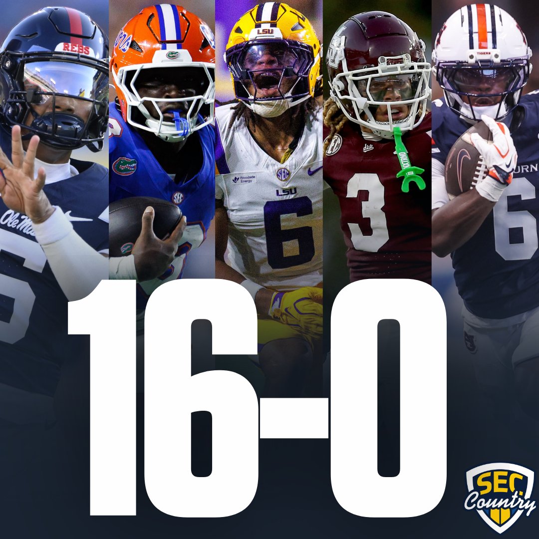 SECcountry's tweet photo. The SEC finished 16-0 in Week 1 of the 2026 college football season 🔥

It's the first time since 1997 that every team in the SEC has won its season opener 📈💪🏽 https://t.co/W6EnPe2om9