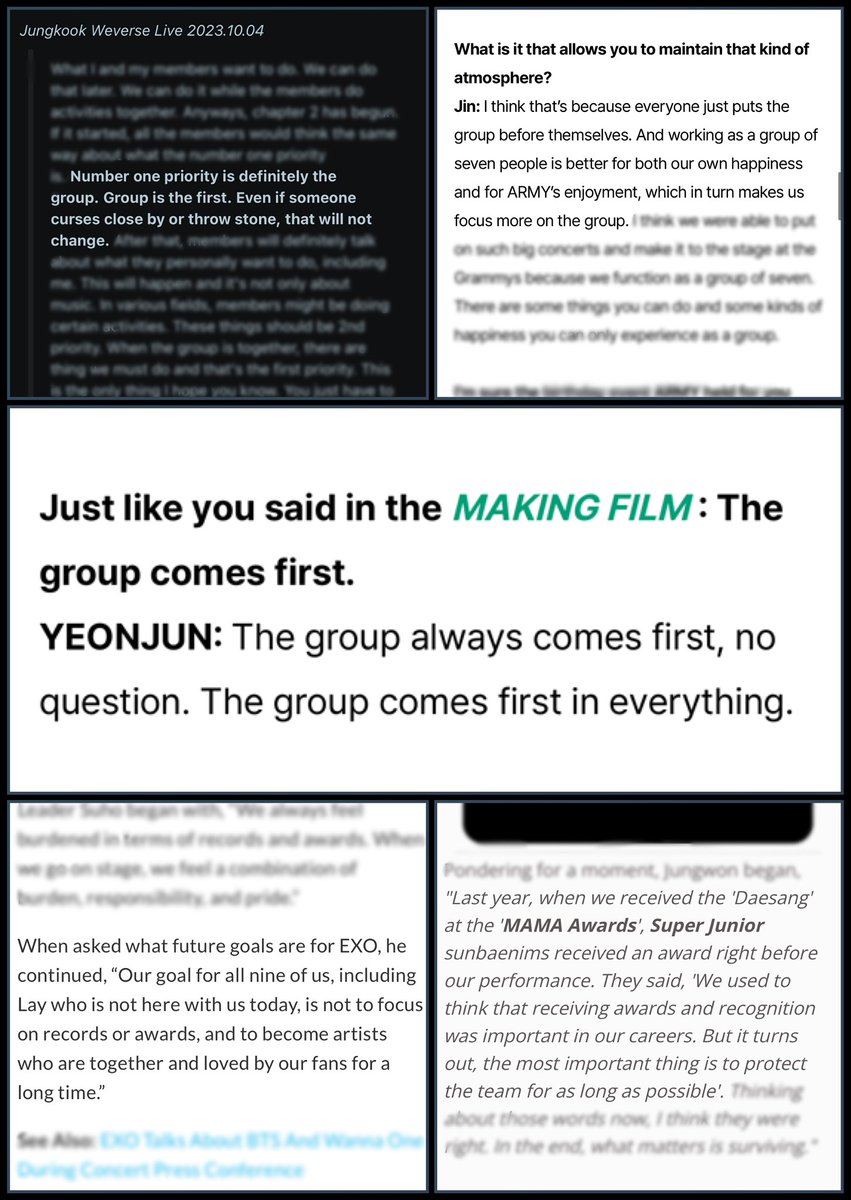 Foreverikis's tweet photo. So when ENHYPEN says that the group comes first and is their priority, it’s because they “lack individuality,” are incapable of pursuing solo activities, or have some kind of unhealthy attachment to each other—but when some of the biggest groups in K-pop have said the exact same thing, it’s because they are like family and love eachother?? Y’all aren’t even hiding your blatant hate and double standards toward ENHYPEN anymore.