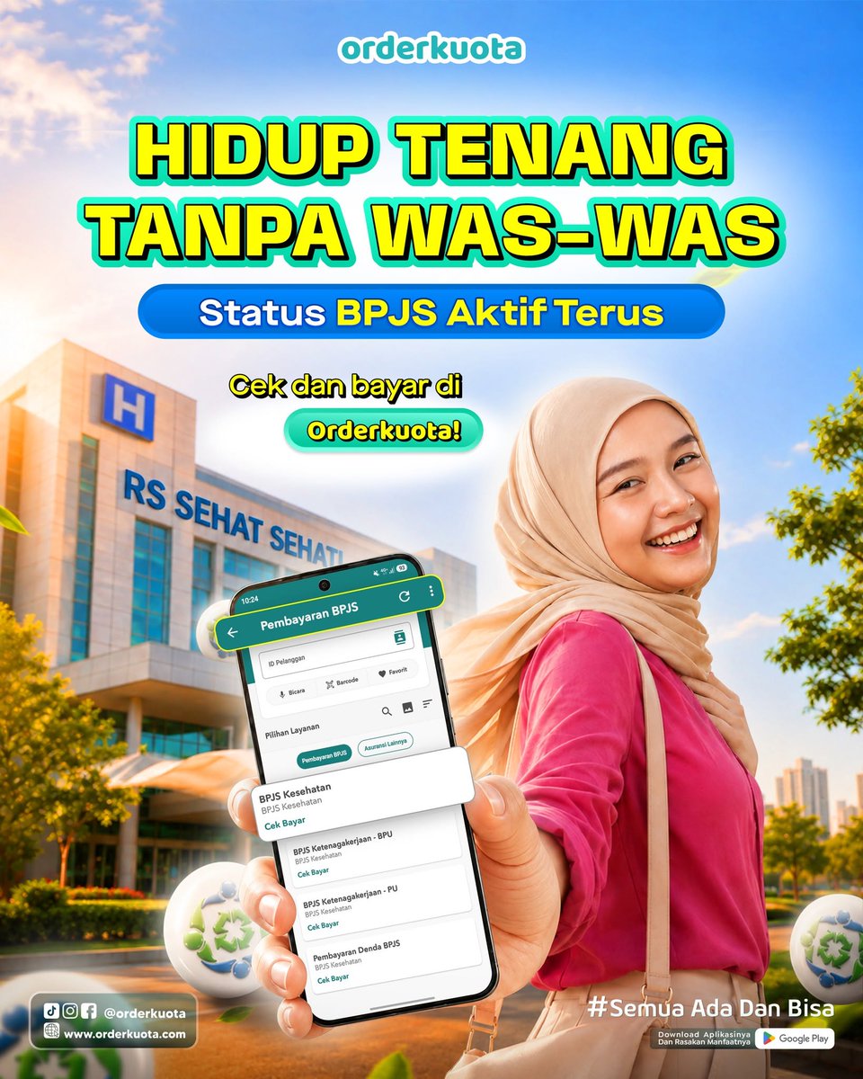 Navisorderkuota's tweet photo. Hidup Tenang Anti Was-Was๐ก๐
Sehat itu prioritas inti, tapi persiapan itu pasti. Lindungi diri dan keluarga dengan pastikan status BPJS selalu aktif. Bayar tagihan BPJS anti-ribet, sat-set langsung beres cuma di Orderkuota๐
#Orderkuota #Tagihan https://t.co/6q3tAMLpJm