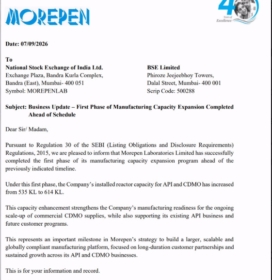1big_bull's tweet photo. Morepen Labs
API and CDMO reactor capacity increased from 535 KL to 614 KL.
#Morepen https://t.co/A0yaPH8vWP