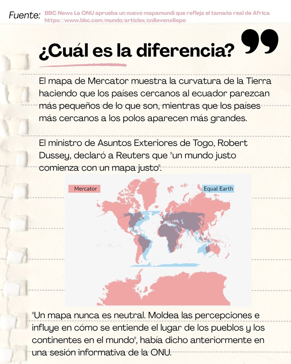 datosrosas's tweet photo. Pero una percepción más justa del espacio permite analizar con otros ojos la forma en que interpretamos el mundo. 
#thetruesizeof #equalearth #justiciaespacial https://t.co/No9hrg9wbJ