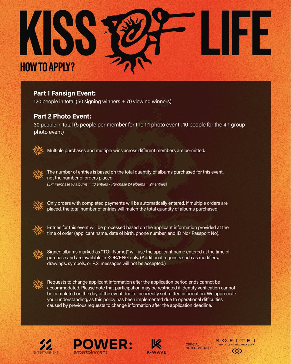 power_ent_'s tweet photo. ✨ KISS OF LIFE Fansign in Kuala Lumpur ✨

📅 Event Date: Sep 17 (Thurs) 🎤
🛒 Application: Sep 7 — Sep 11 (Fri) 

🎉 EXCLUSIVE ACTIVITIES 🎉
✍️ Autograph Session 
📸 Photo Time 
💃 Dance Show
👋 Hi-Bye Session
📸 1:1 &amp; 4:1 Photo Opportunities

#키스오브라이프 #KISSOFLIFE #KIOF https://t.co/Lv5wBvTHGG