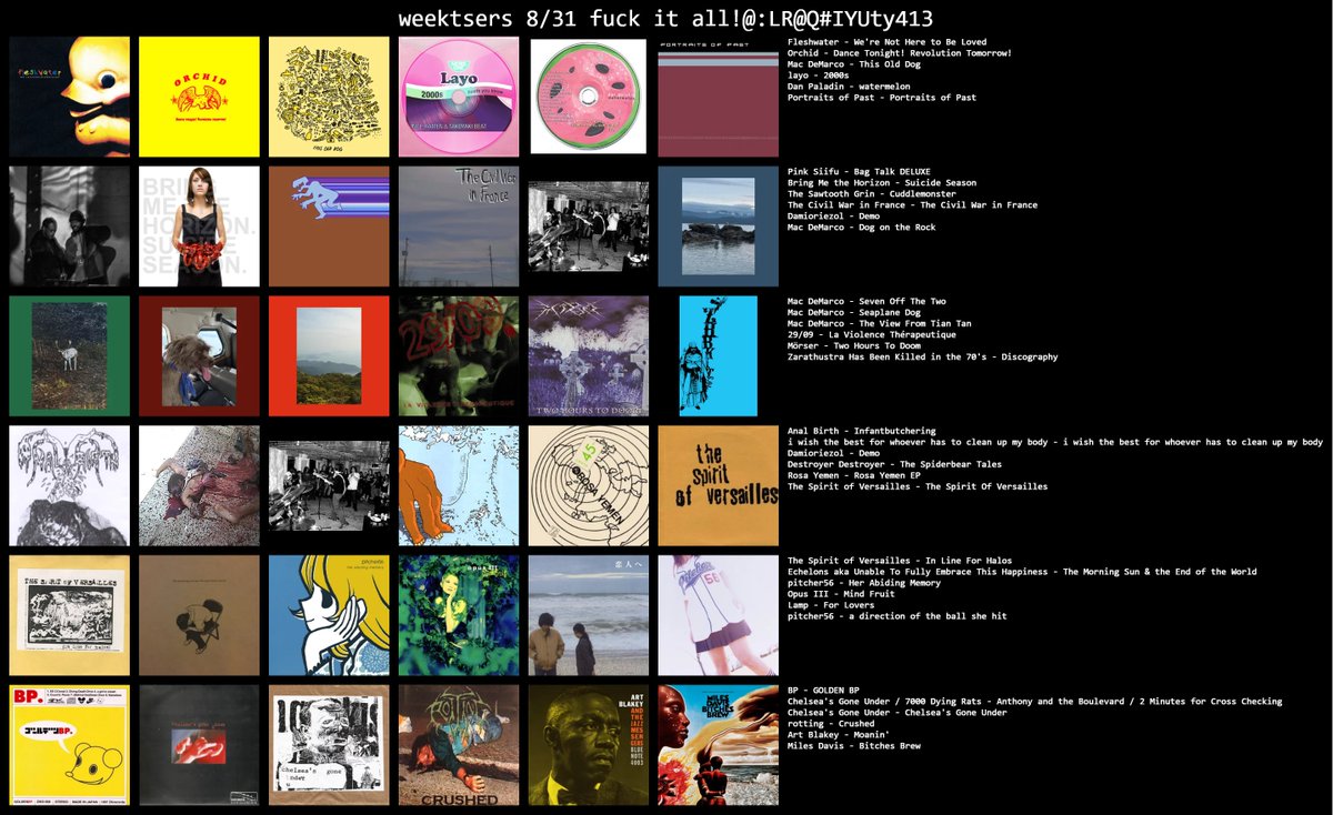 transfems's tweet photo. posting this kinda early.... #weeksters #sorryimbadatrespondingtodms #okay #hi #anxious #badmusictaste #rymunite #topsters #weeklychart #musictwt #stopihateititstoomuch https://t.co/1j1nWFkNDz