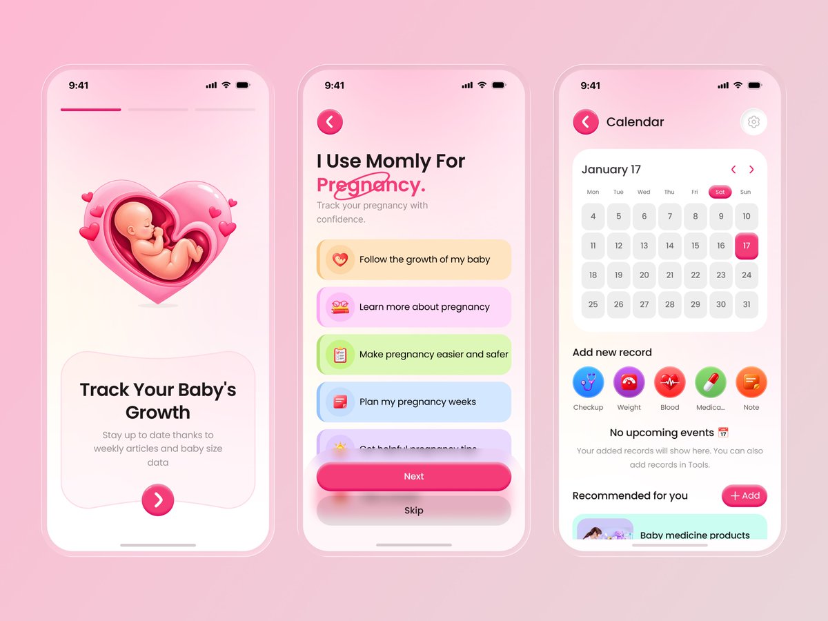 dorrystudio01's tweet photo. Pregnancy Care App UI 

Better View  https://t.co/fSPtAs6WsC 

Better View https://t.co/gT5FXjPQ16

#PregnancyApp #PregnancyTracker #BabyTracker #HealthApp #MobileApp #UIDesign #UXDesign #MobileUI #WomenHealth #HealthcareApp https://t.co/7FVBnQpM4D