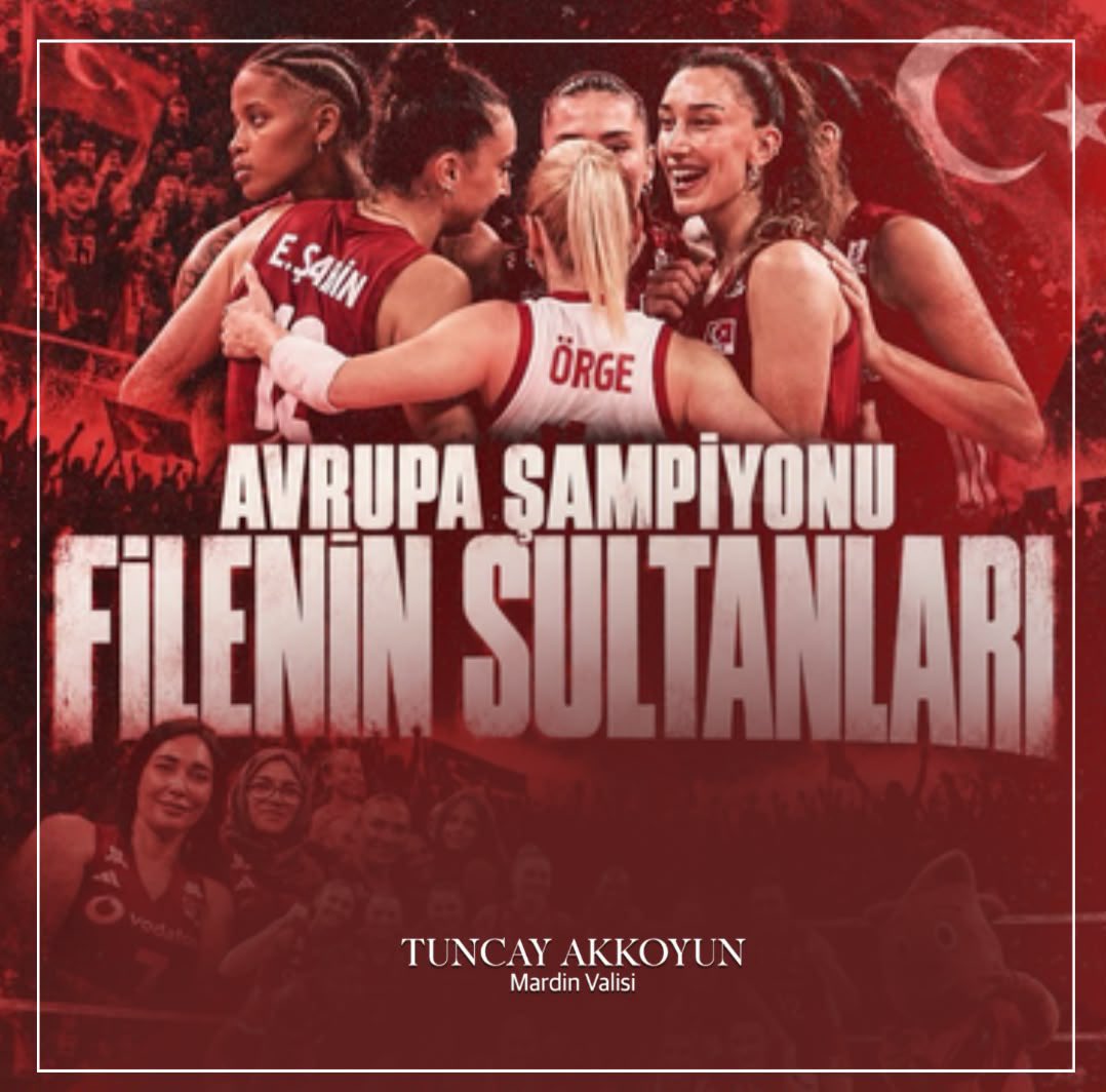 tuncay_akkoyun's tweet photo. Tebrikler #FileninSultanları 🇹🇷🏐🏆 

CEV Trendyol 2026 Kadınlar Avrupa Şampiyonası finalinde gösterdiği mücadeleyle Avrupa şampiyonu olan A Millî Kadın Voleybol Takımımızı tebrik ediyorum. https://t.co/FL2bAc5kuq