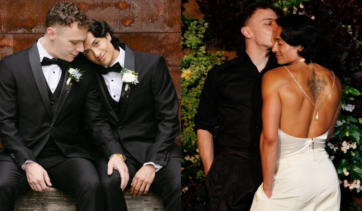 gaytimes's tweet photo. Drag Race's Denali marries longtime partner Alexander Montgomery in "joyful and fabulous" ceremony 💒💍 

https://t.co/pls8wCkTjn https://t.co/R2Qy6E3mDC